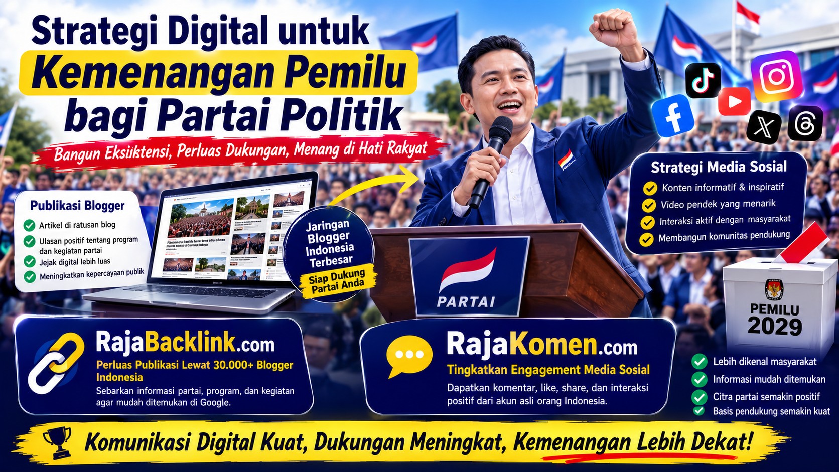 Pemilu Tidak Dimenangkan dalam Semalam: Pentingnya Membangun Eksistensi Digital Partai Sejak Dini